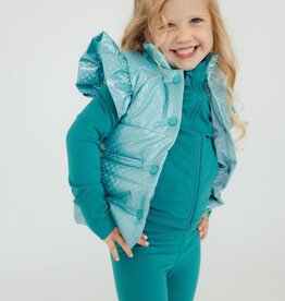 Mila & Rose Turquoise Dot Puffer Vest