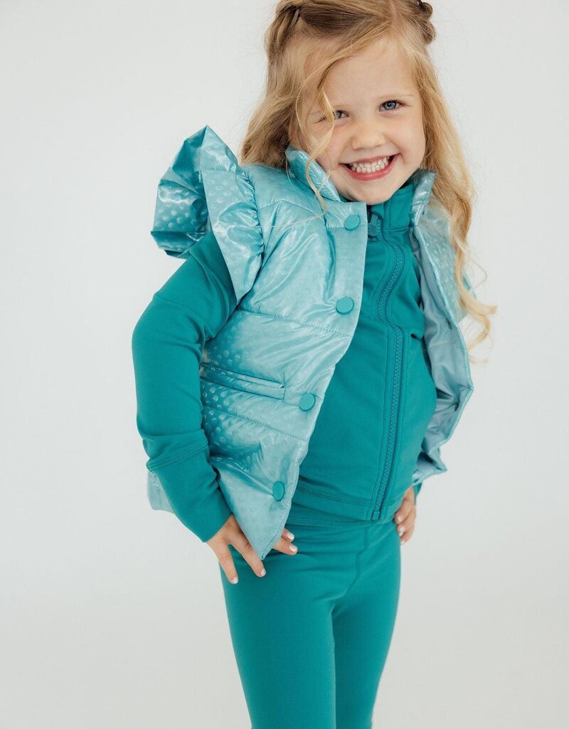 Mila & Rose Turquoise Dot Puffer Vest