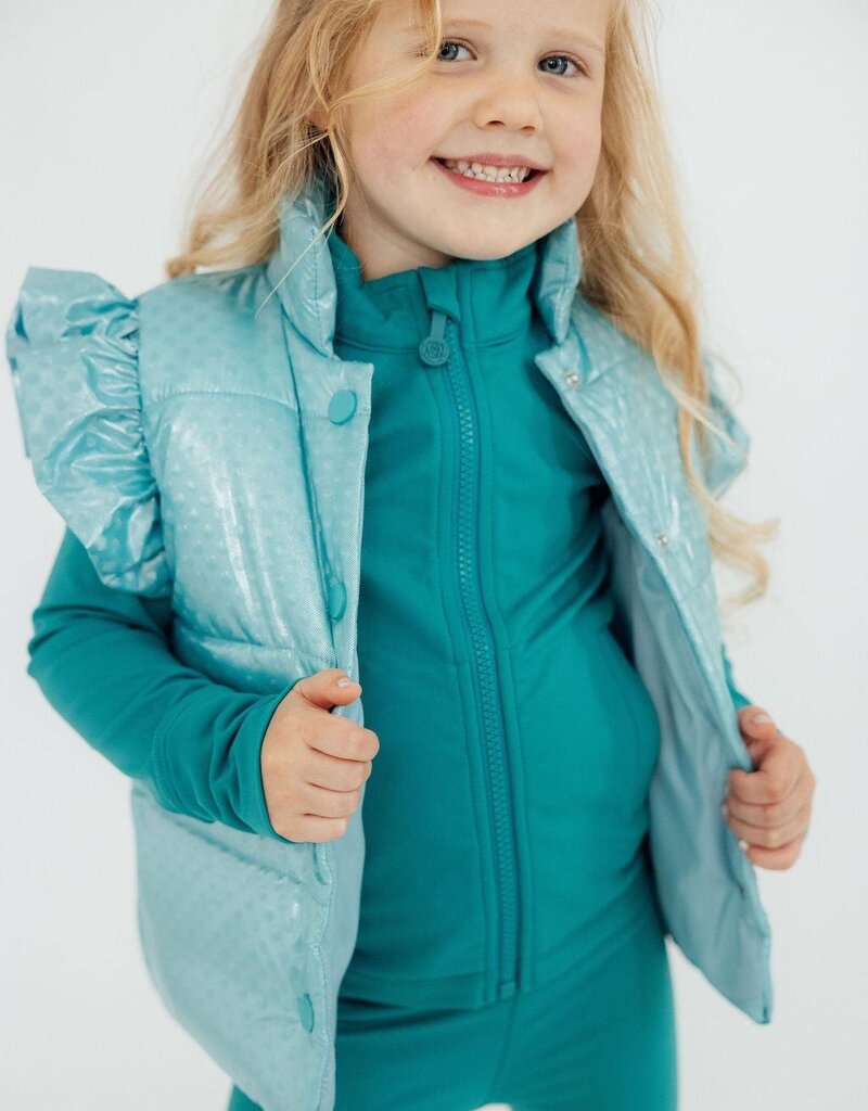 Mila & Rose Turquoise Dot Puffer Vest