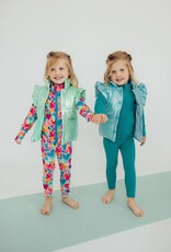 Mila & Rose Turquoise Dot Puffer Vest