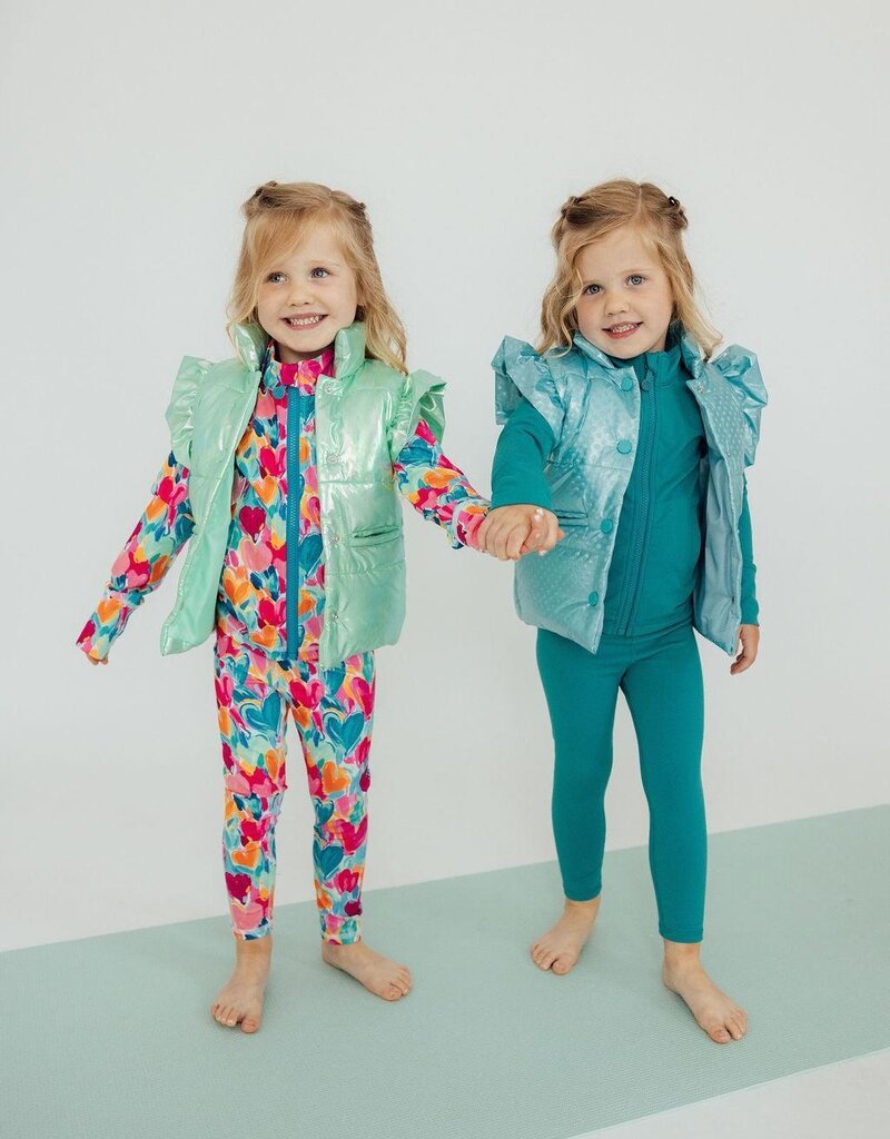 Mila & Rose Turquoise Dot Puffer Vest