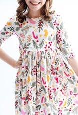 Mila & Rose Holly Jolly Christmas 3/4 Sleeve Pocket Twirl Dress