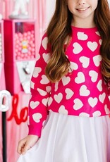 Mila & Rose Hot Pink Hearts Sweater
