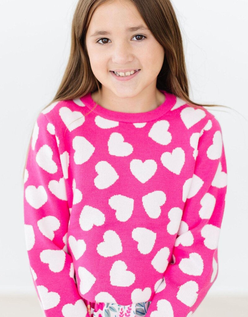 Mila & Rose Hot Pink Hearts Sweater