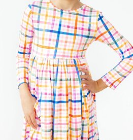 Mila & Rose Plaid About You L/S Pocket Twirl Dress
