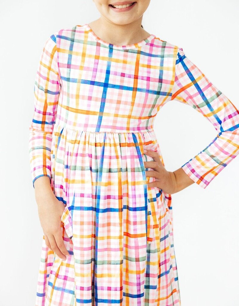 Mila & Rose Plaid About You L/S Pocket Twirl Dress