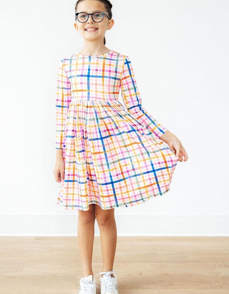 Mila & Rose Plaid About You L/S Pocket Twirl Dress