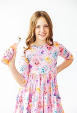 Mila & Rose Girly Pop 3/4 Sleeve Pocket Twirl Dress