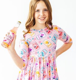 Mila & Rose Girly Pop 3/4 Sleeve Pocket Twirl Dress