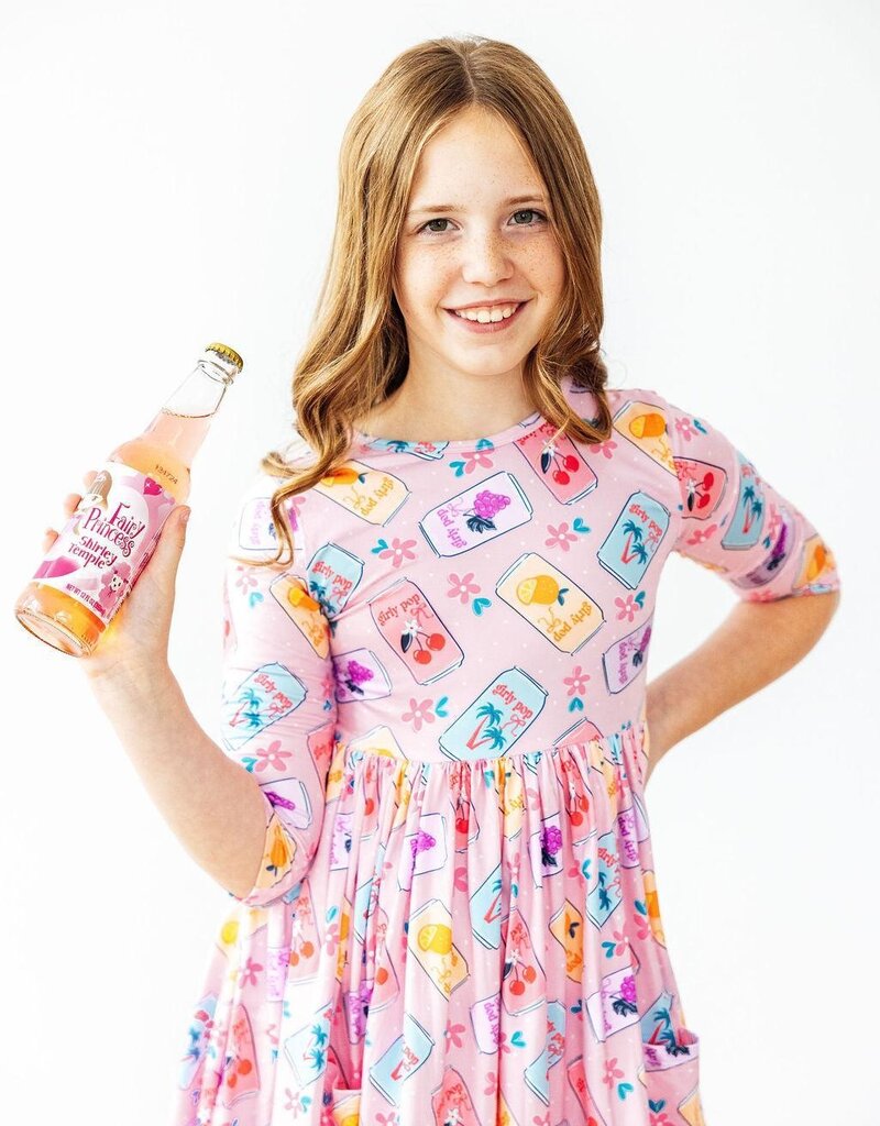 Mila & Rose Girly Pop 3/4 Sleeve Pocket Twirl Dress