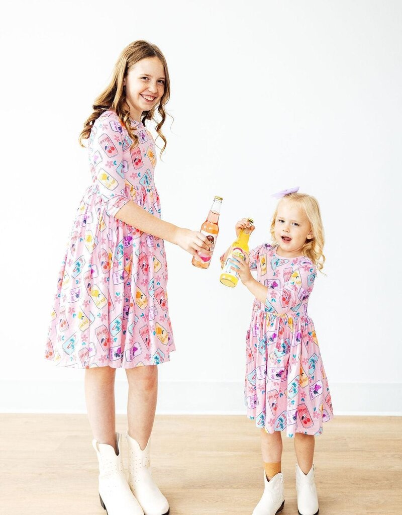 Mila & Rose Girly Pop 3/4 Sleeve Pocket Twirl Dress