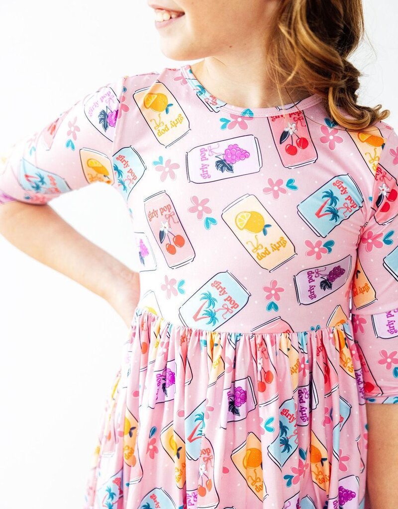 Mila & Rose Girly Pop 3/4 Sleeve Pocket Twirl Dress
