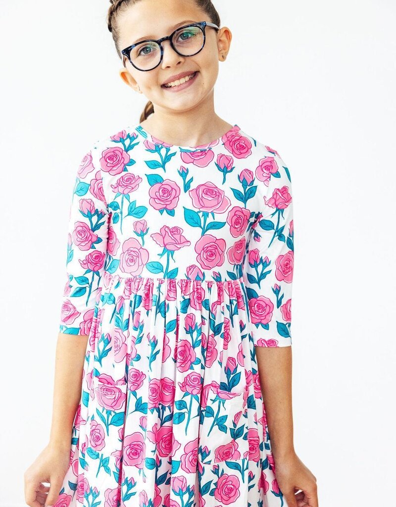 Mila & Rose Garden Glow 3/4 Sleeve Pocket Twirl Dress
