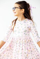 Mila & Rose Pastel Petals 3/4 Sleeve Pocket Twirl Dress