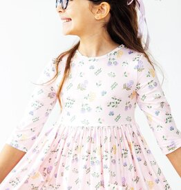 Mila & Rose Pastel Petals 3/4 Sleeve Pocket Twirl Dress