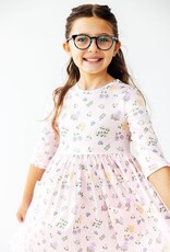 Mila & Rose Pastel Petals 3/4 Sleeve Pocket Twirl Dress