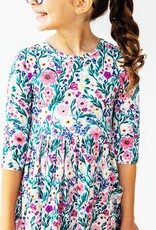 Mila & Rose Vivid Garden 3/4 Sleeve Pocket Twirl Dress
