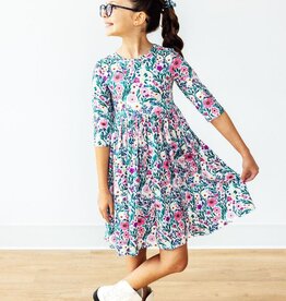 Mila & Rose Vivid Garden 3/4 Sleeve Pocket Twirl Dress