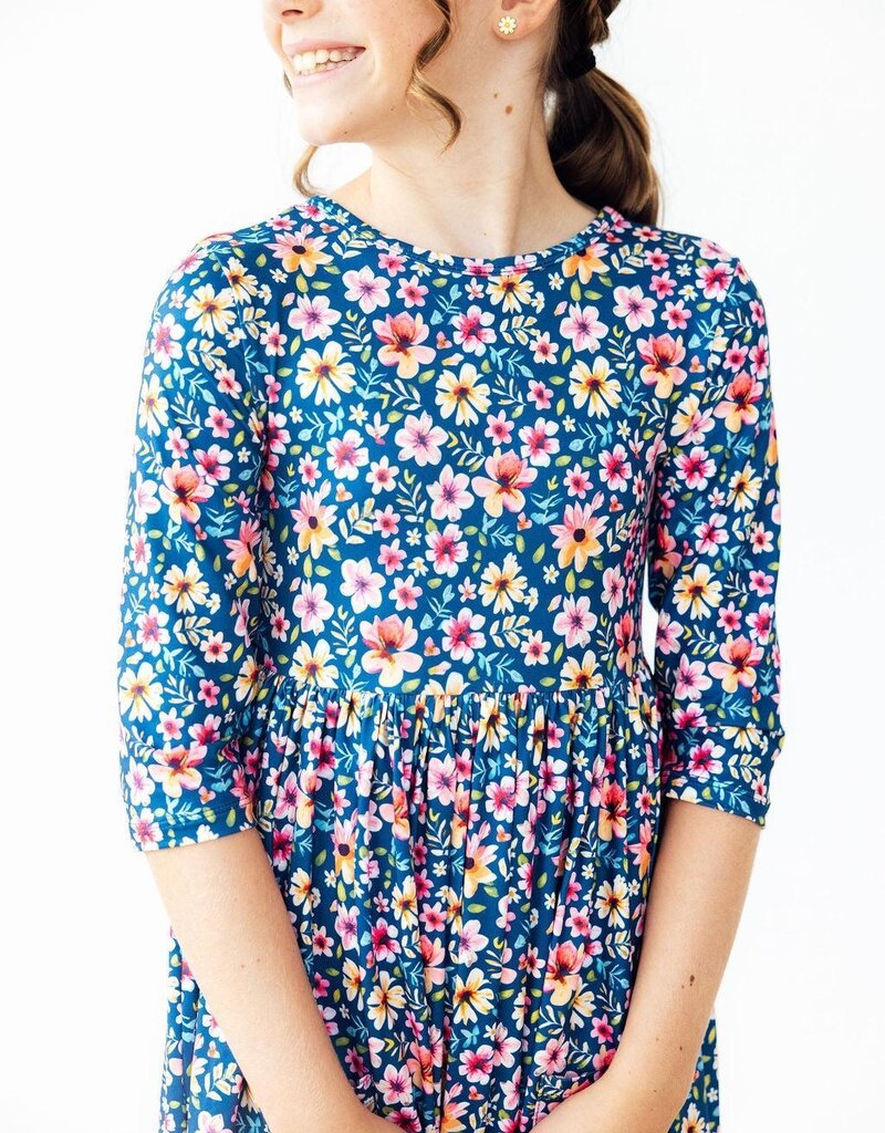 Mila & Rose Rainforest Blooms 3/4 Sleeve Pocket Twirl Dress