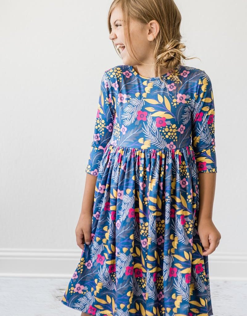 Mila & Rose Flora 3/4 Sleeve Pocket Twirl Dress