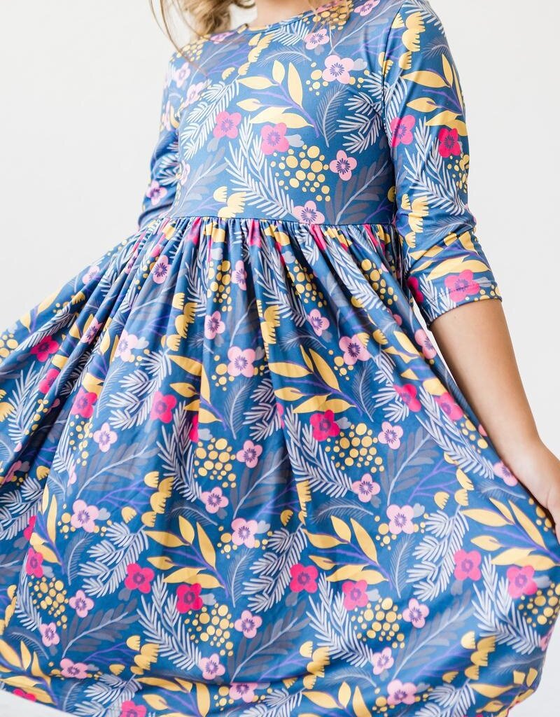 Mila & Rose Flora 3/4 Sleeve Pocket Twirl Dress