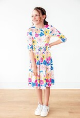 Mila & Rose Sunshine Floral 3/4 Sleeve Pocket Twirl Dress