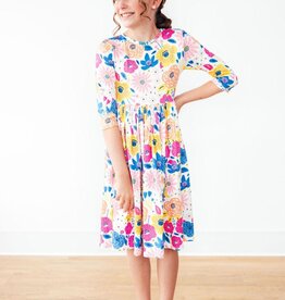 Mila & Rose Sunshine Floral 3/4 Sleeve Pocket Twirl Dress