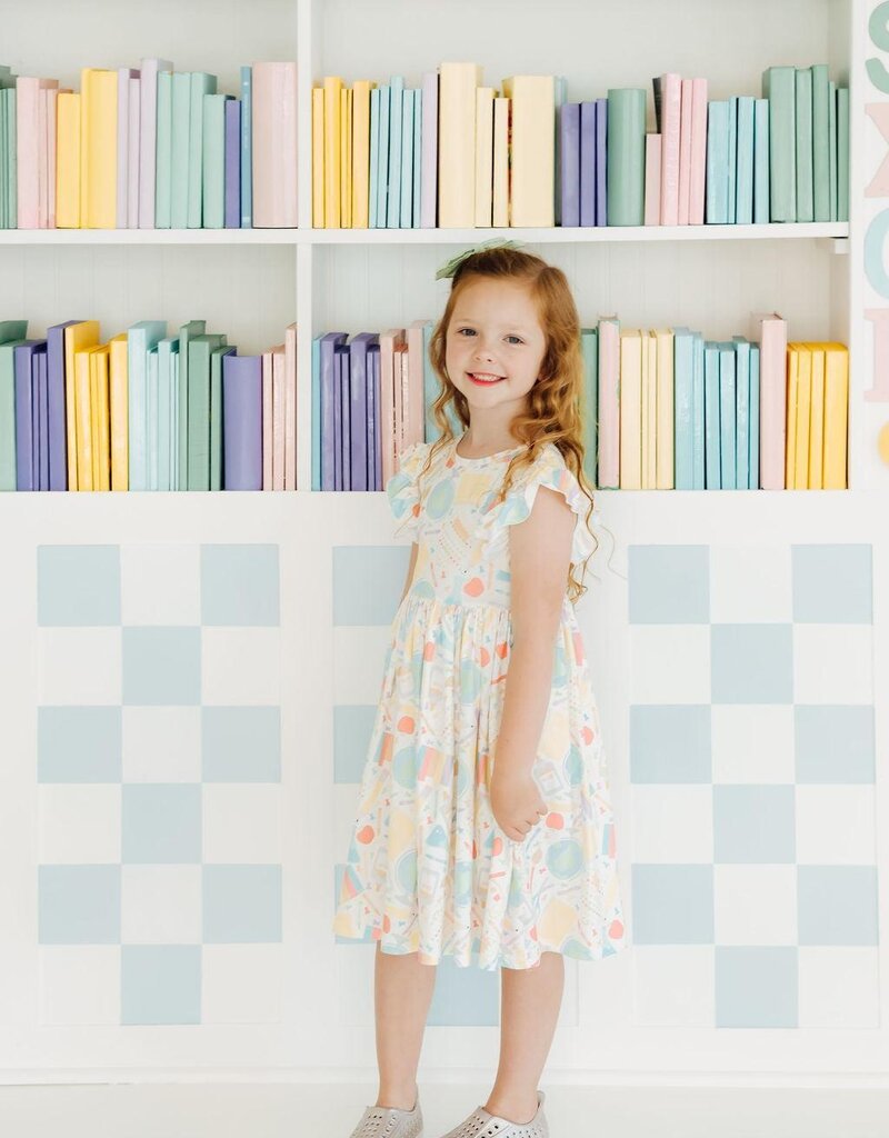 Mila & Rose Campus Cutie Flutter Sleeve Twirl Dress