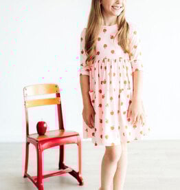 Mila & Rose SALE An Apple a Day 3/4 Sleeve Pocket Twirl Dress