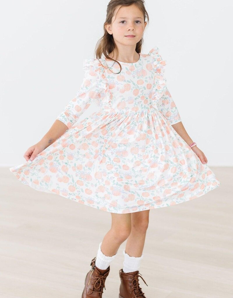 Mila & Rose Pretty Pumpkins Ruffle Twirl Dress