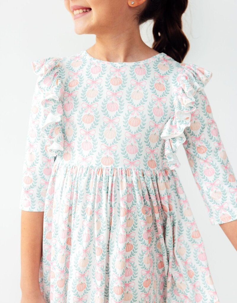 Mila & Rose Pumpkin Kisses Harvest Wishes Ruffle Twirl Dress