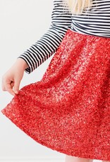 Mila & Rose Red Sequin Twirl Skort