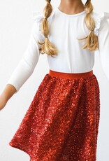 Mila & Rose Red Sequin Twirl Skort