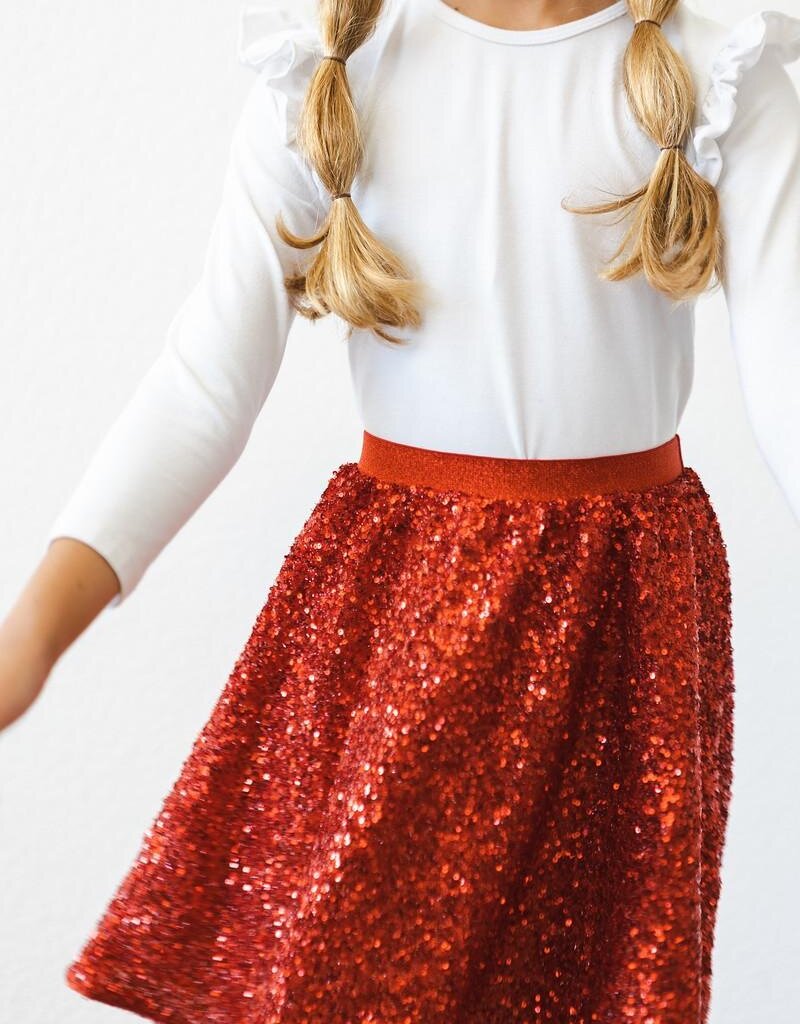 Mila & Rose Red Sequin Twirl Skort