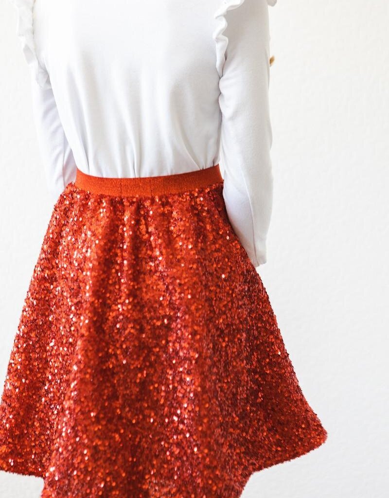 Mila & Rose Red Sequin Twirl Skort