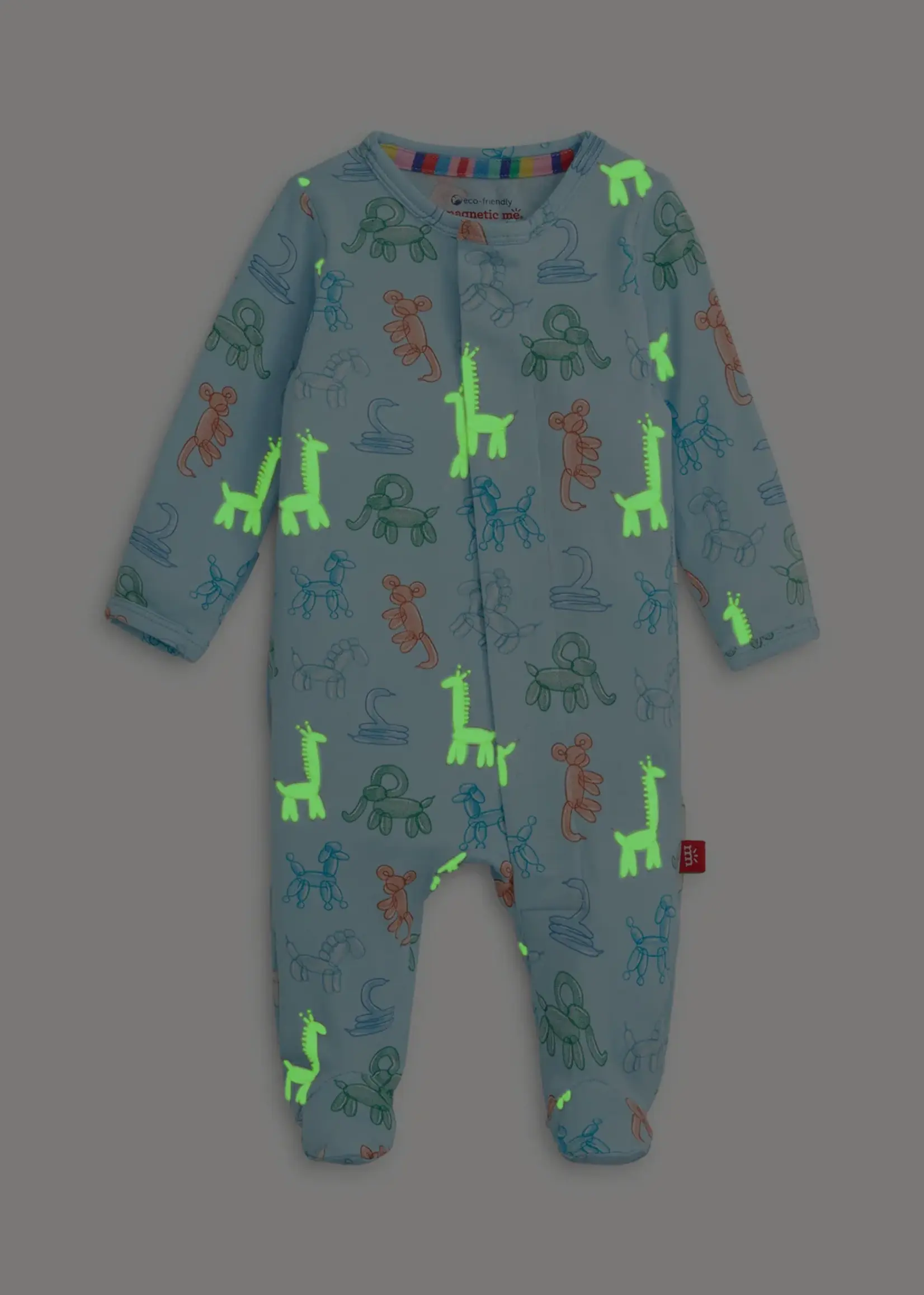 Magnetic Me BLUE PARTY ANIMALS GLOW  DARK MODAL FOOTIE