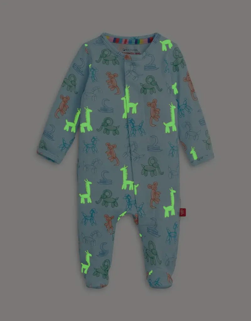 Magnetic Me BLUE PARTY ANIMALS GLOW  DARK MODAL FOOTIE