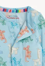 Magnetic Me BLUE PARTY ANIMALS GLOW  DARK MODAL FOOTIE