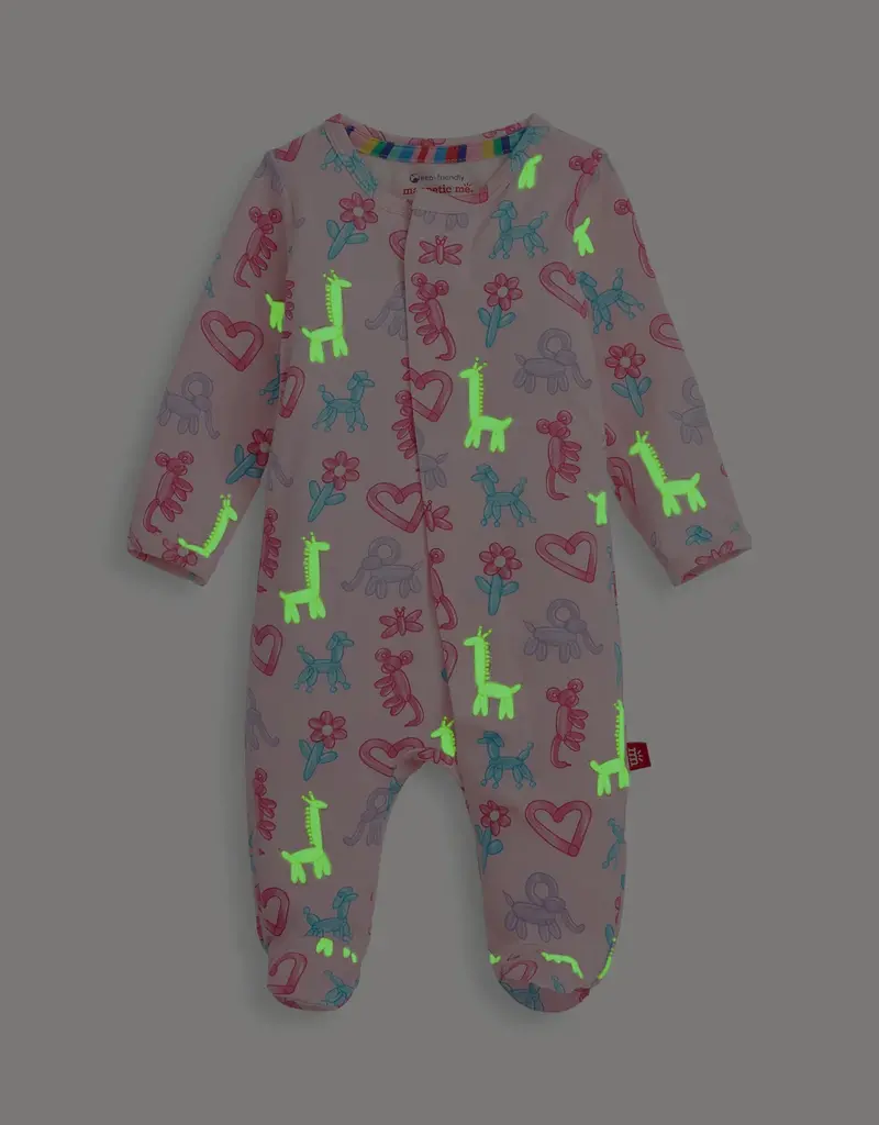 Magnetic Me PINK PARTY ANIMALS GLOW IN THE DARK MOD FOOTIE