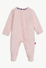 Magnetic Me PIN DOT PINK RUFFLE PLACKET FOOTIE