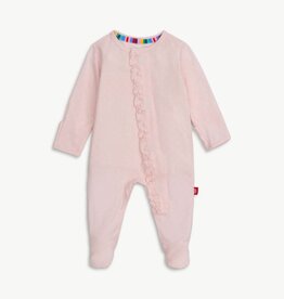 Magnetic Me PIN DOT PINK RUFFLE PLACKET FOOTIE