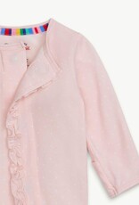 Magnetic Me PIN DOT PINK RUFFLE PLACKET FOOTIE