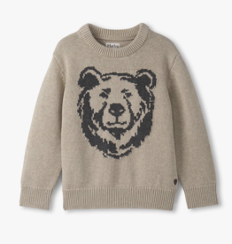 Hatley Kids oatmeal bear crew neck sweater