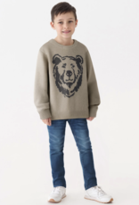 Hatley Kids oatmeal bear crew neck sweater