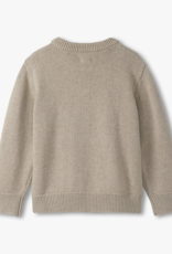 Hatley Kids oatmeal bear crew neck sweater