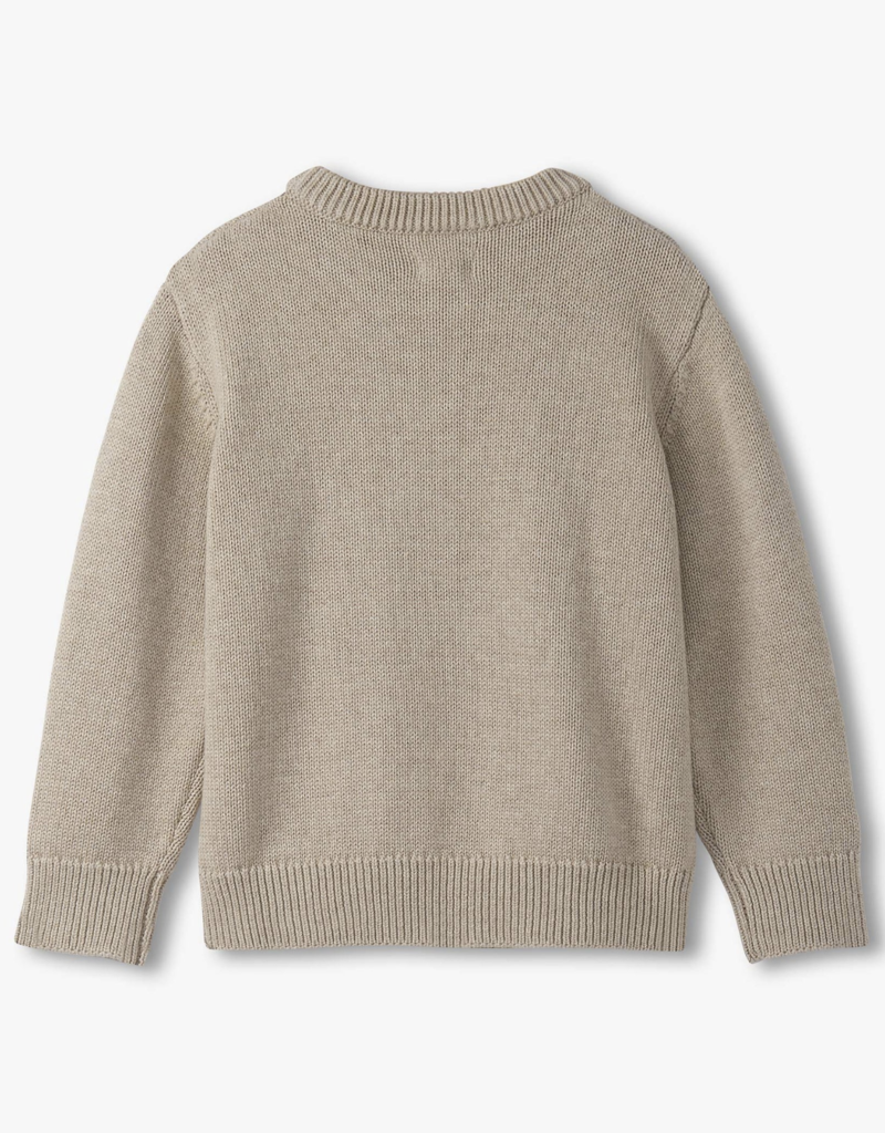 Hatley Kids oatmeal bear crew neck sweater