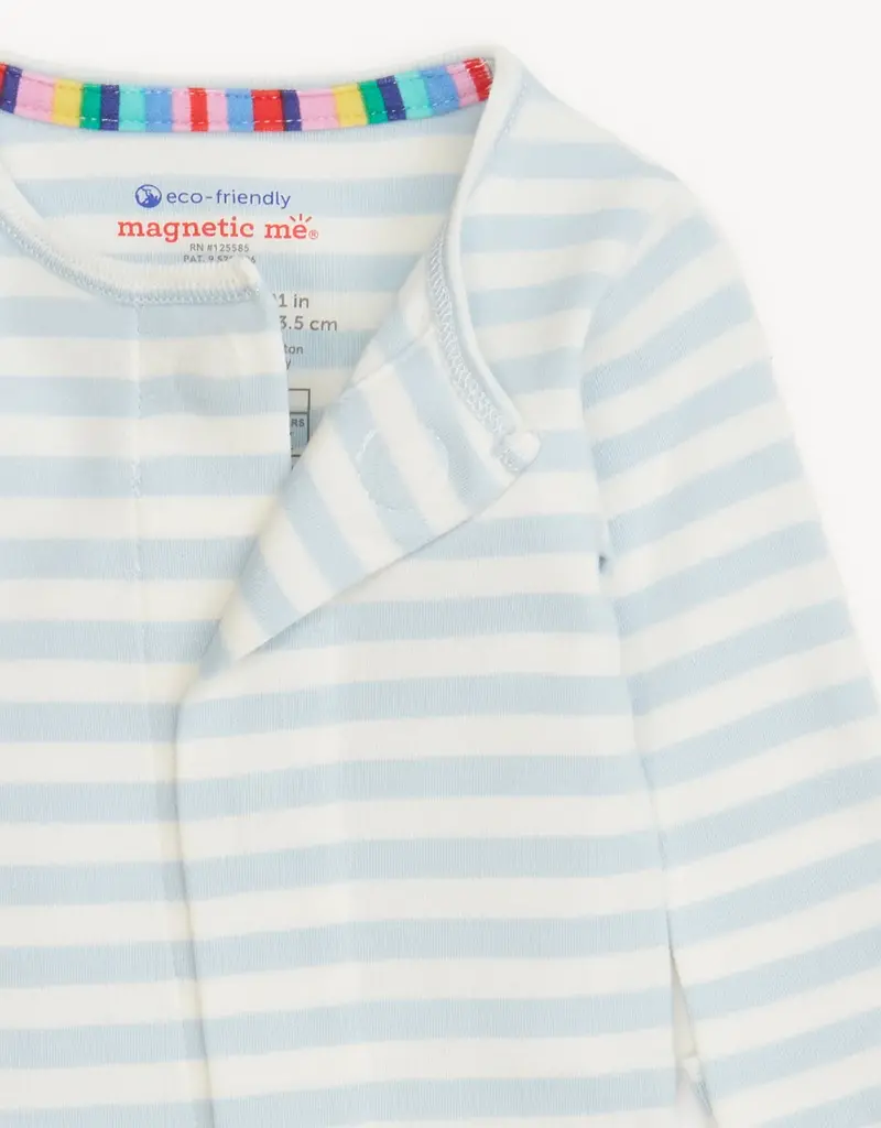 Magnetic Me BLUE STRIPE ORGANIC COTTON FOOTIE