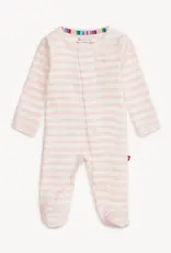 Magnetic Me PINK STRIPE ORGANIC COTTON FOOTIE