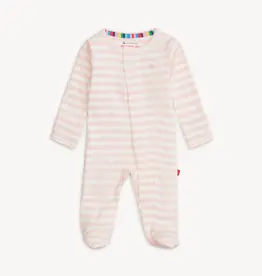 Magnetic Me PINK STRIPE ORGANIC COTTON FOOTIE