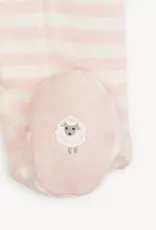 Magnetic Me PINK STRIPE ORGANIC COTTON FOOTIE